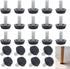 Adjustable Foot - 20 Pieces - Adjustable Feet with Felt Pads - Adjustable Foot M6 - 20mm Dia - Metal Adjustable Foot - 2.6 cm High - Furniture Coaster - Black / Silver - Plastic - Stainless Steel - Adjustable Feet - Felt Pads - Floor Protectors - Floor Gl