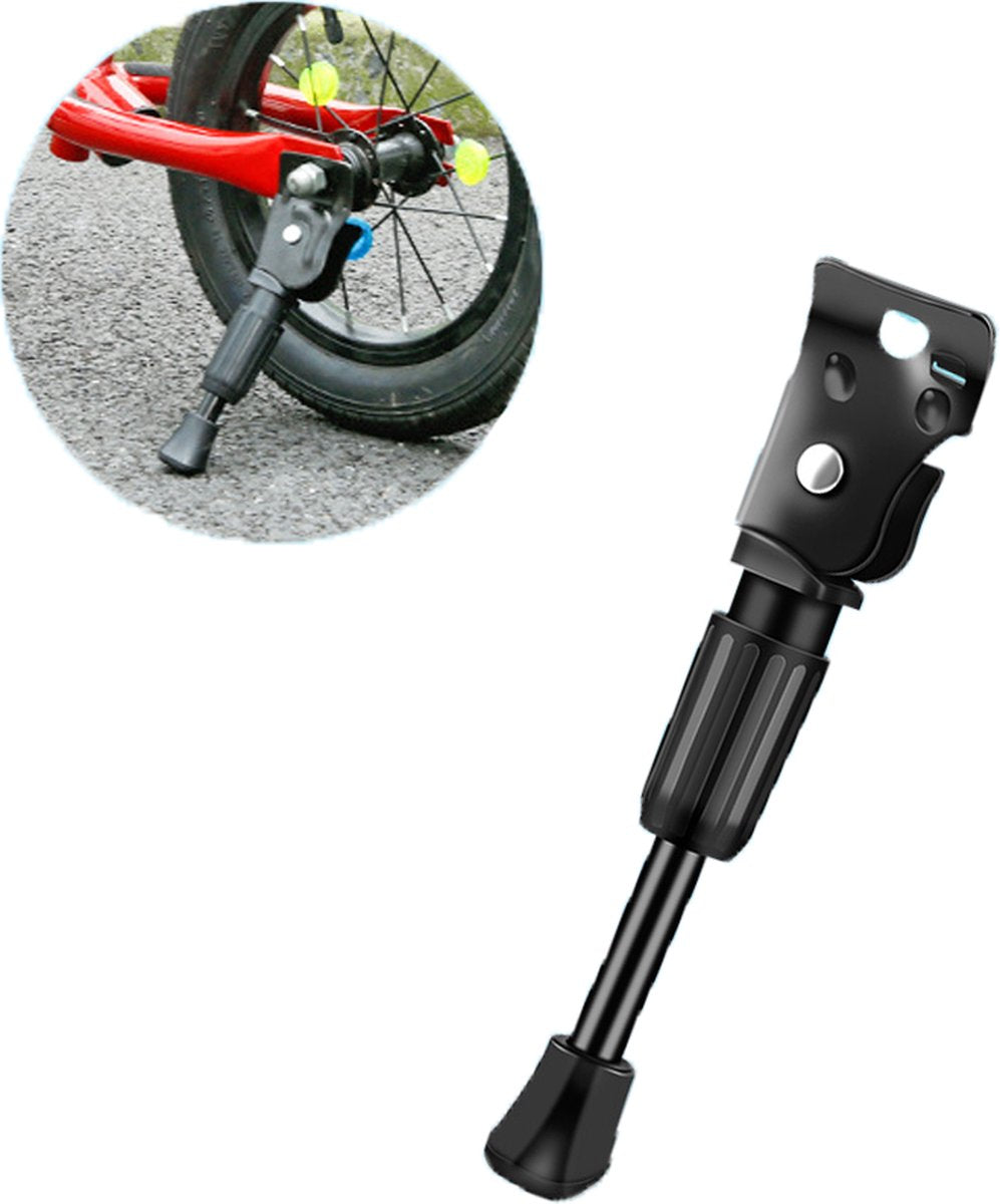12 Inch - Bicycle Stand for Children's Bikes - MTB Kickstand - Single Bicycle Stand - Bicycle Accessories for Children - Bicycle Stand - Side Stand for Bicycles - Bicycle, E-Bike, City Bike & Mountain Bike - Black - Easy to Install