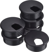 Desk cable grommet - 6 pieces - Ø 45mm - Cable grommet - ABS - Desk cable grommet - Desk end caps - Cable Organizer - Desk cable tray - Plastic cap with opening - Round - Cable organizer - Black - Sustainable - Neat