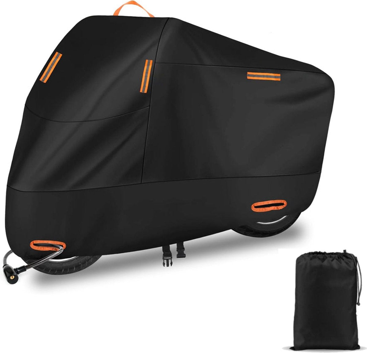 Motorcycle Cover/Scooter Cover - Universal For All Motorcycles/Scooters - Waterproof - Oxford 300D Motorcycle Cover - Suitable For Windscreen - Anti-Dust/UV - With Reflective Strip - Incl. Storage Bag - Outdoor Indoor Motorcycle Cover - XL 230 * 95 * 125 