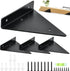 Shelf Brackets - 4 Pieces - Triangular Shelf Bracket - Wall Bracket - Wall Brackets - 80*100mm - Steel - Invisible - Triangular - Incl. Mounting Material - Floating Shelf Holder Wall Bracket - Metal Shelf Brackets - Black - For Living Room, Bedroom, Garag