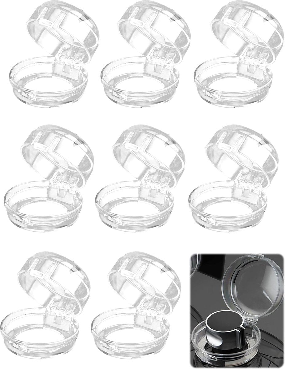 Gas Stove Knob Protective Cover - 8 Pieces - Universal - Plastic Knob Cover - Suitable for Gas Stove, Gas/Electric Stove, Electric Oven, Induction Stove, Gas BBQ, Hob - Kitchen Utensils - Transparent - Child Safety