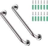 Wall Grab Bar - Extra Grip - 2 Pieces - 40 Cm - Stainless Steel - Handle / Wall Grab Bar for Bathroom / Shower / Toilet - Toilet Grab Bar - Bath Grab Bar - Shower Grab Bar - Non-Slip Grab Bar - Bathroom Handle - Safety Grip - High Load Capacity - Screws I