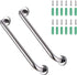 Wall Grab Bar - Extra Grip - 2 Pieces - 40 Cm - Stainless Steel - Handle / Wall Grab Bar for Bathroom / Shower / Toilet - Toilet Grab Bar - Bath Grab Bar - Shower Grab Bar - Non-Slip Grab Bar - Bathroom Handle - Safety Grip - High Load Capacity - Screws I