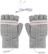 Heated Gloves - USB Heated Mittens - Heated Gloves - Electric Winter Gloves - Knitted Heated Gloves - Waterproof - Windproof - USB Rechargeable - Electrically Heated - One Size - Unisex - Winter Gift - Grey