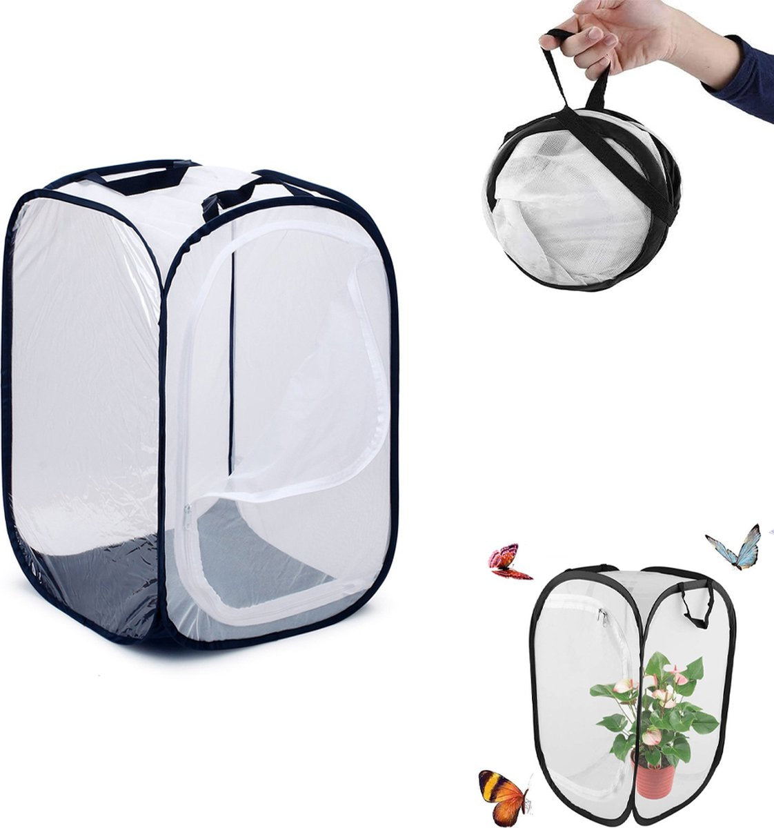 Insect Net - Insect and Butterfly Habitat Cage - Insect Breeding Net - Insect Hotel - Large Portable - Insect Monarch Butterfly - Pop-Up Cage - Garden Toy - Discover Butterflies and Ladybugs for Children - 60cm High