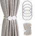 Curtain Tieback - Magnetic Curtain Cord - 4 Pieces - Super Strong Magnetism - Curtain Holder - Curtain Tie - Curtain Holder Clamps - Curtain Ties - Curtain Clamps - Curtain Clips - Accessories - Curtain Holder - Grey - No Drilling Required