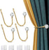 Curtain Tiebacks - 4-Piece Curtain Holders - High Quality - Curtain Tieback Hook - Tiebacks for Curtains - Curtain Bracket - Curtain Tie - For Curtains - Curtain Accessories - Drilling & Installation - Robust and Durable - Gold