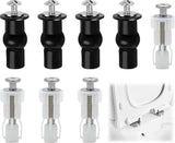 Toilet Seat Hinges - 8 Pieces - Stainless Steel - Universal Hinges for Toilet Seat - Toilet Seat Extension Screws - Universal Toilet Seat Screws and Bolts - Toilet Accessories - Toilet Seat Installation Mounting Set - Sturdy - Toilet Seat Parts