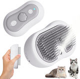 3-in-1 Steam Brush for Cats and Dogs - USB - Massage Comb - Hair Remover Brush - Dog Brush - Cat Brush with Water Reservoir and Release Button - Pet Grooming - Long/Short Hair - Self-Cleaning Soft Steam Brush for Cat and Dog