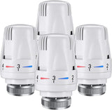 Thermostat Knob - 4 Pieces - Thermostat Head M30 - Radiator Knob M30 - White (M30 x 1.5) - Radiator Thermostat Valve - Radiator Thermostat Knob - Radiator Knobs - Radiator Knob Handwheel - Old-fashioned Radiator Knobs - Plastic - For Home Office Etc