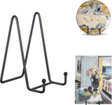 Plate Stand - Plate Rack - Plate Holder - Plate Display - 10 Inch - Stand - Holder - Support - Rack - Hanger - Decorative Plates - Plates and Books - Cookbook - For Decorative Plates - Not Easily Deformed - Durable - Black - Metal