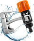 Garden Hose Coupling - 2 Pieces - Universal Kitchen / Bathroom Faucet to Garden Hose Adapter - ABS - Suitable for Hoses - Universal Water Thief - Garden - Orange - Sturdy & Durable