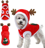 Dog Christmas Costume - Dog Christmas Costume - Hooded Dog Christmas Suit - Christmas Costume for Cats - Christmas Suit for Dogs and Cats - Size XS - Christmas Clothing for Dog or Cat - Dog Fancy Dress Costumes - Dog Clothing - Christmas Costume for Pets