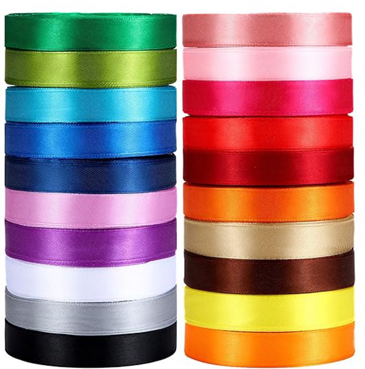 Satin ribbon - 20 Colors - Satin Ribbons - Gift Ribbon - Ribbons - Gift Ribbon - 10mm Wide - 22 Meters Long Per piece - For Crafts / Gifts / Gift Ribbon / Craftwork / DIY / Flowers / Decoration / Halloween / Christmas