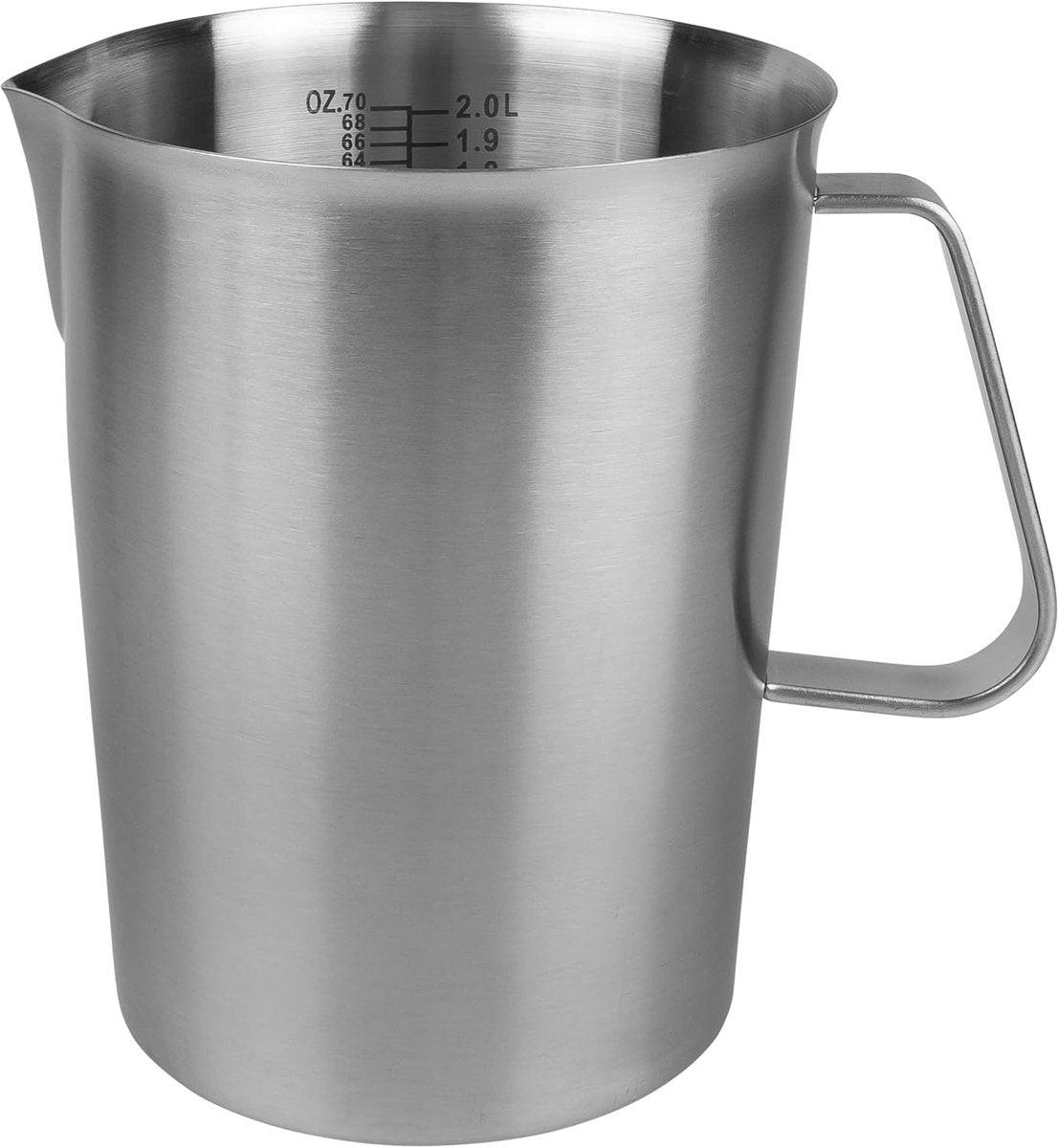 Measuring Cup with Pouring Spout - Measuring Cups with Scale - 2 Liters - Small Measuring Cups - Measuring Cups - Measuring Beaker - Cups - Measuring Jug - Measuring Cup - 304 Stainless Steel - 14.5 x 17 x 14.5 Cm (L x W x H) - Silver - For Precise Weighi