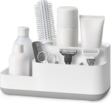Toothbrush Holder - Toothbrush Organizer - Bathroom Organizer - 7 Sorting Compartments - Removable - With Drip Tray - Cosmetic Holder - Vanity Unit - Toothbrush - Freestanding - Bathroom Accessories - White - Durable