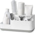 Toothbrush Holder - Toothbrush Organizer - Bathroom Organizer - 7 Sorting Compartments - Removable - With Drip Tray - Cosmetic Holder - Vanity Unit - Toothbrush - Freestanding - Bathroom Accessories - White - Durable