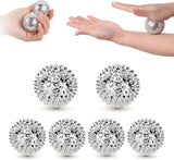 Hedgehog Massage Ball - 6 Pieces - Fitness Ball - Myofascial Ball - Trigger Point Massage Ball - Round Massage Ball for Hands, Feet, and Back - For Self-Massage of Various Parts of the Body - Various Sizes - With Diameter 3.2/4.7cm