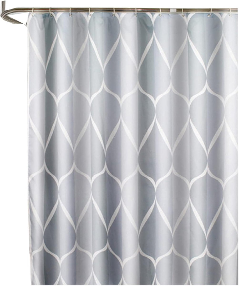 Anti-Mold Shower Curtain - Shower Curtain - Waterproof - 120x180 Cm - Waterproof Washable Anti-Mold Polyester Shower Curtains - Grey - With 8 Shower Curtain Hooks