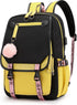 Girls School Student School Bag Outdoor Backpack With USB Charging Port, Black Yellow - School Bag - Backpack - Rucksack - School - Girls - Boys - Teenagers - Book Bag - Girl&