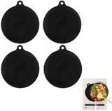 Induction Protector Set - 4 Pieces - 22cm - Pan Protectors - Induction Cover Plate - Cooktop Cover Plate - Round Induction Mats - Heat Resistant Up to 230 ºC - BPA-Free - Non-Slip - Dishwasher Safe - Pan Coaster - Coaster - Black