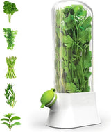 Herb Container - Herbs - Herb Jars - Fresh Keeper - Herb Vanilla Storage Container - BPA-Free - Keep Fresh - Coriander, Asparagus, Parsley and Mint - Free Herb Cutter - 27 Cm - Kitchen Tools - Reusable Fresh Herb Container