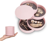 Jewelry Box - Jewel Case - 4 Tiers - Small Jewelry Box - Jewelry Pouch - Jewelry Storage Box - Jewelry Box - Jewelry Organizer - Watch Box - Bijouterie Box - Small Jewel Chest - Jewelry Holder - Suitable For Watches And Jewelry - Pink