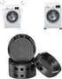 Vibration Dampers Washing Machine / Dryer - Set of 4 Pieces - Extra Thick - Stackable - Washing Machine Dampers - Washing Machine Riser - Dryer Feet - Suitable for Washing Machine and Dryer - Non-Slip Rubber - Black