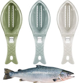 Fish Scraper - Professional Scale Remover - Fast and Efficient - Portable Scale Removal - Universal Fish Descaler - Fish Descaler - Fish Scraper - with Handy Collection Tray - for Kitchen / Restaurant - Green - Piece