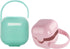 Pacifier Storage Container - Pacifier Box - Easy to Take Anywhere - Pacifier Carrier Bag - Pacifier Storage Box - Pacifier Storage Boxes - Green+Pink - 2 Pieces