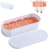 Brush Cleansing - Make-Up Brush Cleaner - Make-Up Brush Cleaner - Cleaner Tools - Cleaning Mat - Dryer - Silicone - Portable Washing Tool - For Cleaning Make-Up Brushes - Also Suitable For Make-Up Sponges - Women - White