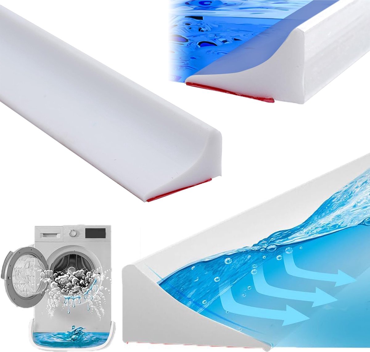 Water Threshold 200cm White - Shower Thresholds - Self-Adhesive Shower Water Barrier - Compact - Sanitary Water Stopper - Shower Threshold - Water Stopper - Shower - Bath - Leakage - Water Barrier - Mold - Sanitary - Anti-Water Strip - Foldable Shower Wat