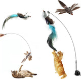 Toy Fishing Rod for Cats - Cat Play Rod - Cat Fishing Rod - 2 Extra Spring Heads - With Suction Cup Base - Interactive Cat Toy - Cat Toy - Cat Toys - Cat Troublemaker - Cat Toys
