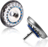 Kitchen Sink Drain Plug 80 mm - 2 Pieces Basket Plug - Sink Strainer Drain Stopper for the Kitchen - Stainless Steel - Universal - Drain Stopper - Sink Strainer - Sink Strainer - Sink Plug - Strainer - Unclog - Washbasin - No Blockage