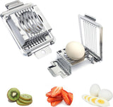 Egg Slicer - Multifunctional Egg Slicer - Stainless Steel - Mushroom Slicer - Dishwasher Safe - Slicer - Dicer - Kitchen Cutter - Hanging Holes - Anti-Slip - Gift Idea