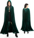 Luxury Green Hooded Coat - 170cm / XXL - Halloween Carnival Costume - Green Velour Coat - Hat - Adults - Dress Up - Costume Cape - Gothic - Fantasy - Halloween Suit - Carnival Clothing - Women and Men