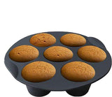 Muffin Pans - Professional High Quality Airfryer Baking Tray - Non-Stick Coating - Cupcake Tray - Muffin Baking Pans - Silicone Baking Mold - Silicone Cupcake Baking Pan - For Muffins, Cupcakes, Mini Quiches - 17.5cm - Black