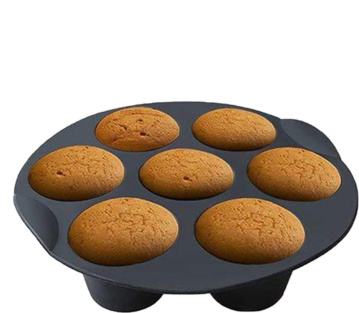 Muffin Pans - Professional High Quality Airfryer Baking Tray - Non-Stick Coating - Cupcake Tray - Muffin Baking Pans - Silicone Baking Mold - Silicone Cupcake Baking Pan - For Muffins, Cupcakes, Mini Quiches - 17.5cm - Black