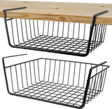Closet Hanging Basket - 2 Pieces - Hanging Baskets - Storage Baskets - Cabinet Baskets - Tidy Hanging Basket - Hanging Basket for Closet - Hanging Basket for Under Shelf - Organizer - Desk and Kitchen Cabinet Organizer - Hanging - No Drilling Required - M