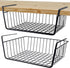 Closet Hanging Basket - 2 Pieces - Hanging Baskets - Storage Baskets - Cabinet Baskets - Tidy Hanging Basket - Hanging Basket for Closet - Hanging Basket for Under Shelf - Organizer - Desk and Kitchen Cabinet Organizer - Hanging - No Drilling Required - M