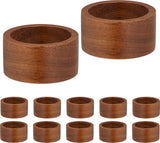 Handmade Round Wooden Napkin Rings - Set of 12 - 2.5 x 5 cm - Wooden Napkin Ring - For Paper and Cloth Napkins - Napkin Ring for Table Decoration, Dining, Anniversary, Birthday, Christmas