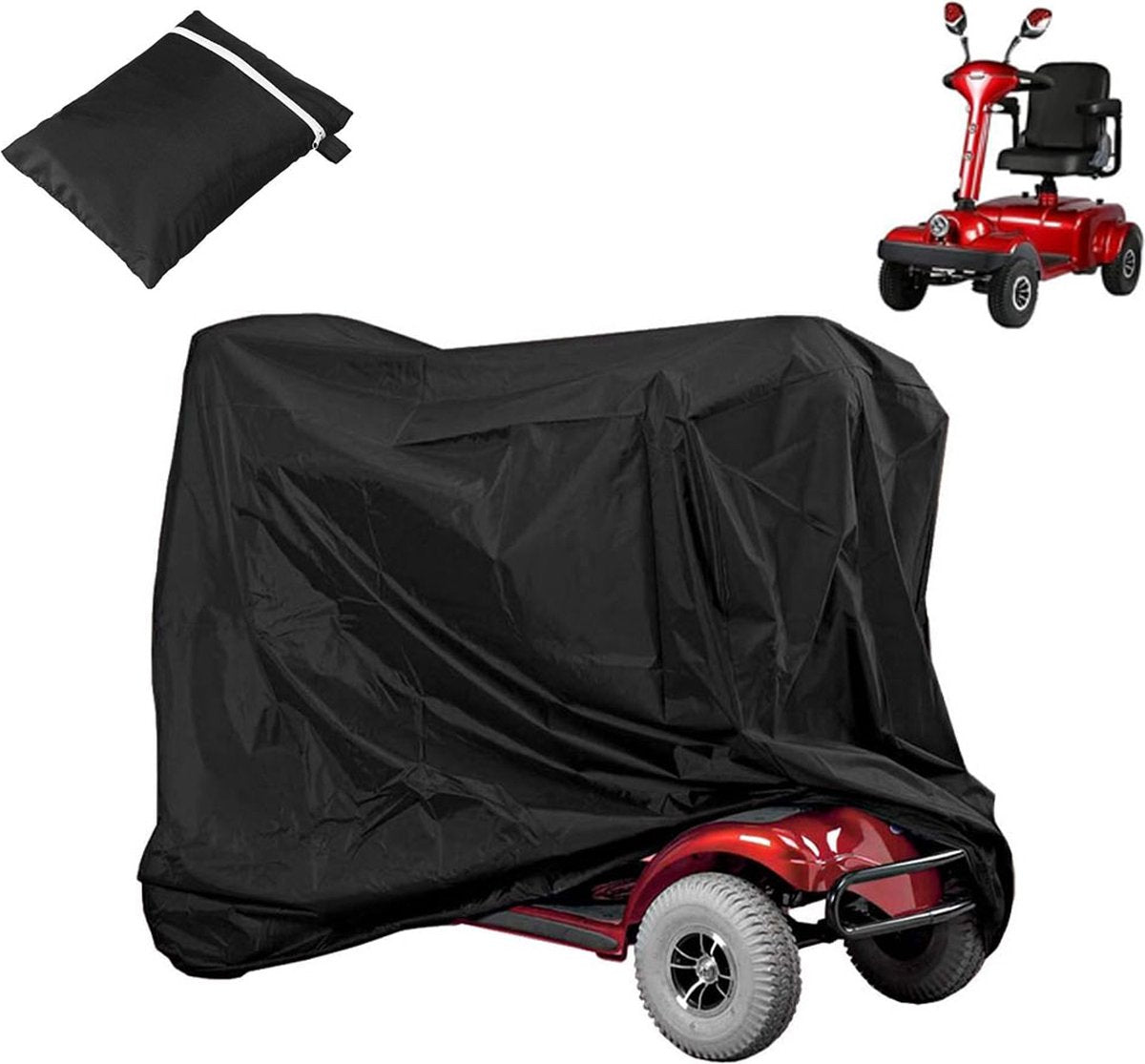 Mobility Scooter Protective Cover - Cover for Mobility Scooter - Mobility Scooter Cover - With Storage Bag - 140 x 66 x 91 cm - Protective Cover - Rain Cover - Cover - For Mobility - Scooter - Waterproof - Protects Against Dust - Dirt - Snow - Sunlight - 
