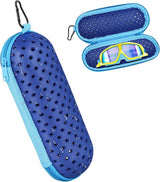 Glasses Case - Glasses Cover - Glasses Case - Glasses Pouch - Glasses Pouch - Swim Goggles Storage Case - Sunglasses Holder - Zipper - With Carabiner Hook - Stylish - Blue - Universal - 18*7.5*7.5cm