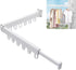Foldable Wall Drying Rack - Foldable Wall Clothes Rack - Foldable Wall Clothes Rod - 2-Way Drying Rack - Space-Saving - Foldable - For Laundry, Balcony, Bathroom, Terrace, Dormitory, Apartment - White - 1 piece