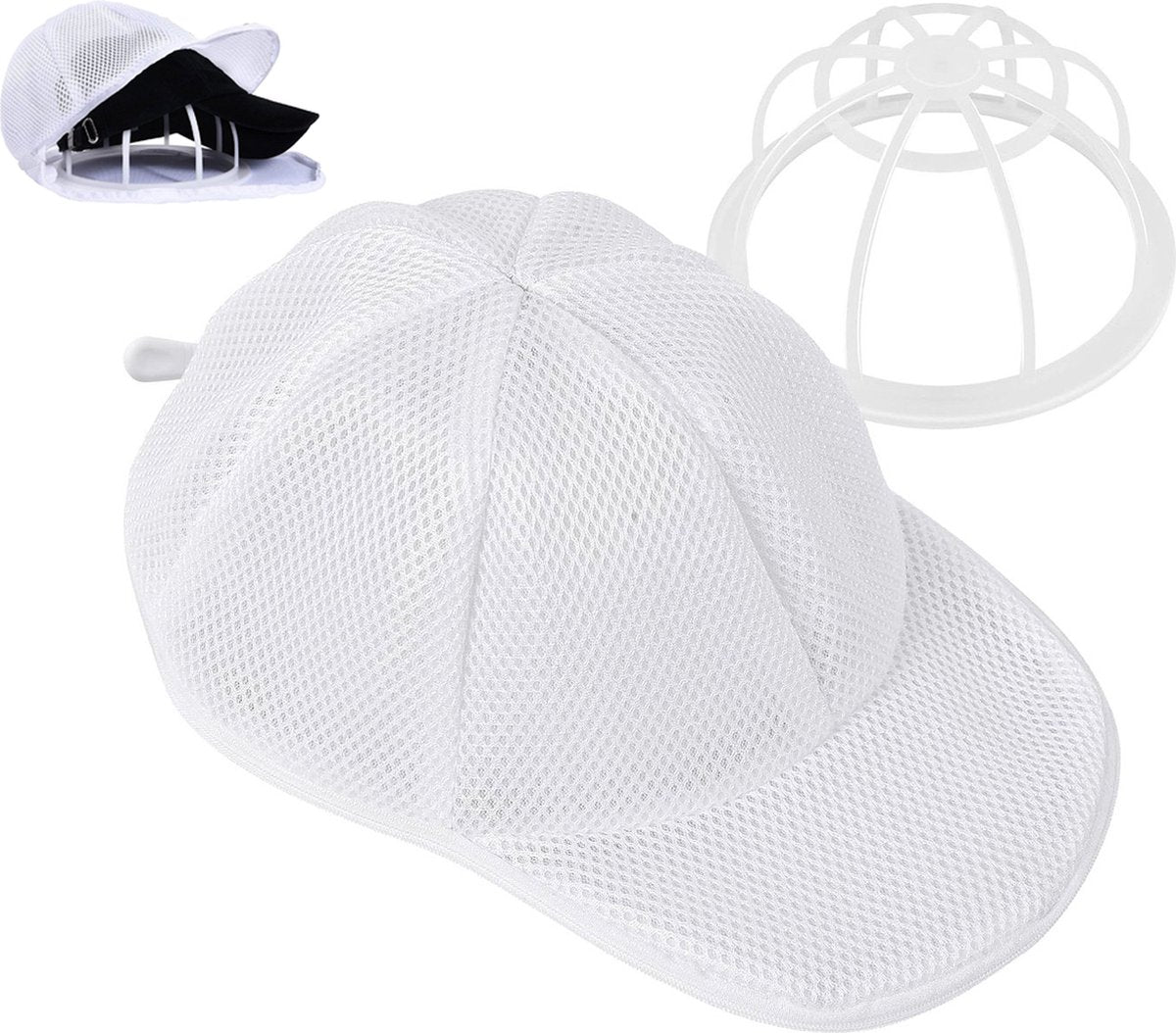 Cap Washer - Cap Washer With Holder And Mesh Bags - Cap Holder - Cap Washing - With Zipper - Cap Washer - Cap Cleaner - Ladies & Gentlemen's Caps - Baseball Cap - Cap - Cap - Cap Washing Holder - Keep Your Cap Clean And In Shape - For Every Cap