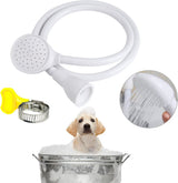 Pet Bath and Shower Set - Dog/Cat Shower Head - Dog Sprayer - Includes Garden Hose and Attachments - For Pets, Hair Washing, Rinsing Vegetables - Taps with a Diameter of 1.4-2.7 cm - White