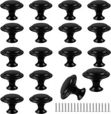 Handles - 18 Pieces - Cabinet Handles - Furniture Handles - Kitchen Handle - Antique Knobs - 30MM - Cabinet Handles - Kitchen Cabinet Handles - Furniture Handle - Kitchen Handle - Door Handle - Drawer Handle - Incl. Screws - Stainless Steel - Black - Mode