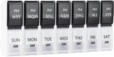 7-Day Pill Box - Portable Medicine Box - Removable Pill Box - Strong Lock Pill Boxes - Medicine Organizer - Morning / Evening Compartments - For On the Go - For Travel/Daily Use - For Vitamins, Fish Oil, Supplements, Medicines