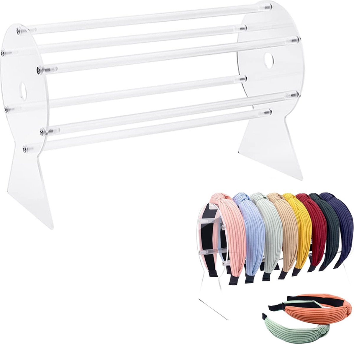 Headband Stand - Jewelry Stand - Holder For Headbands - Organizer - Jewelry Display - Store Hair Accessories - Acrylic Headband Holder - Girls - Detachable - Display - For Jewelry, Watches, Necklaces And Bangles, Hair Accessories